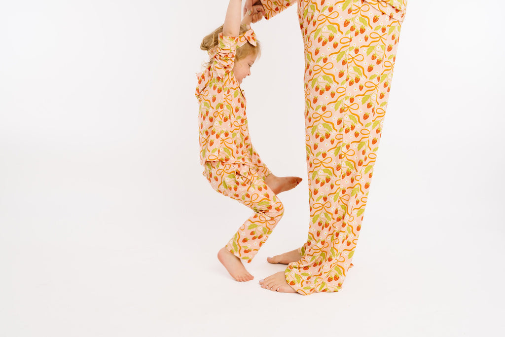Sweet Strawberry Bamboo Button Up Set