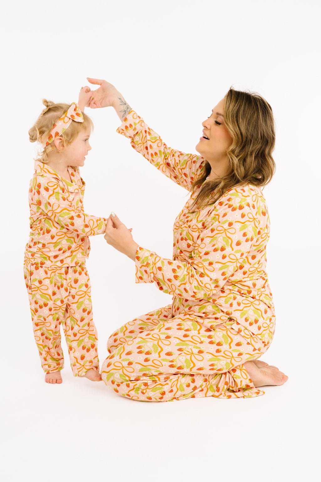 Sweet Strawberry Bamboo Button Up Set