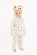Blue Blooms Bamboo Button Up Set