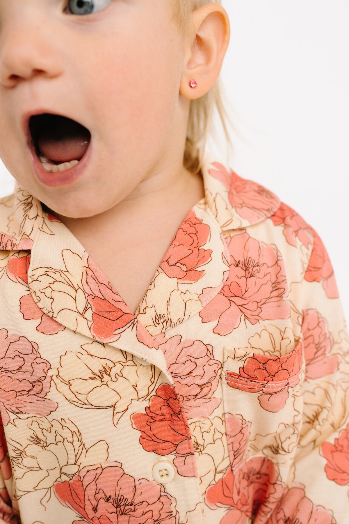Peony Kid Long Sleeve Bamboo Button Up Set