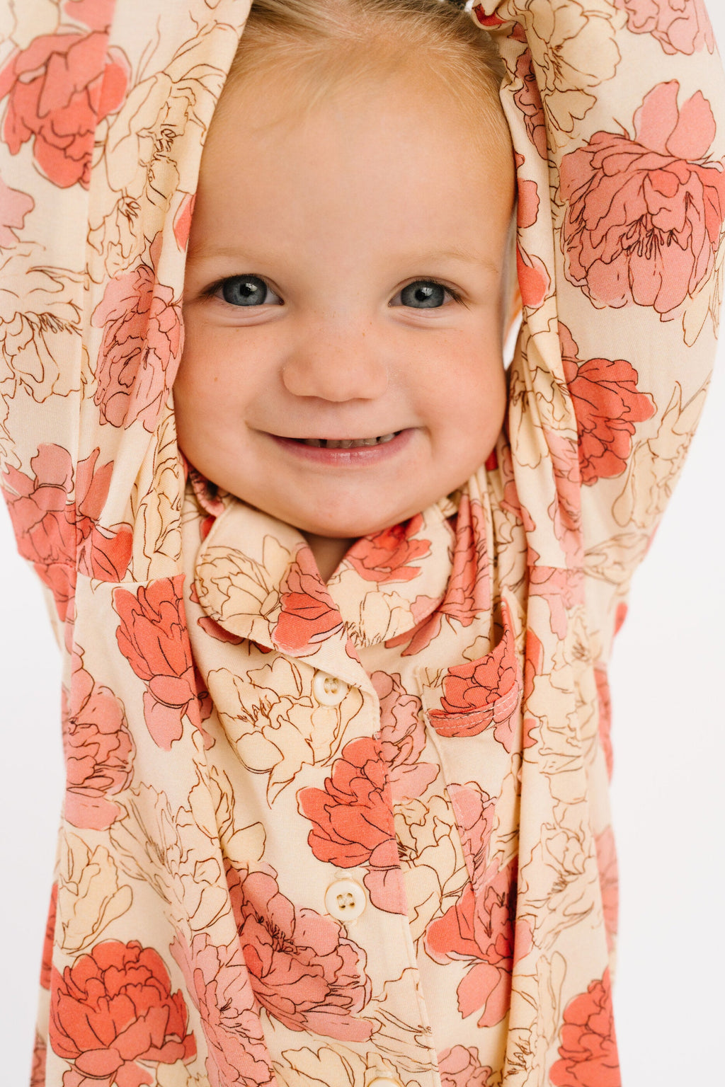 Peony Kid Long Sleeve Bamboo Button Up Set