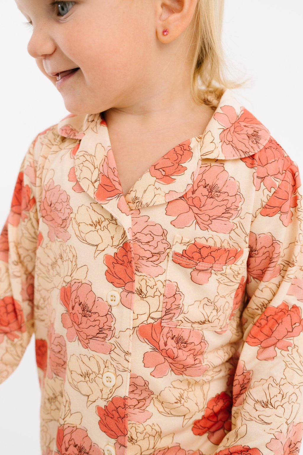 Peony Kid Long Sleeve Bamboo Button Up Set
