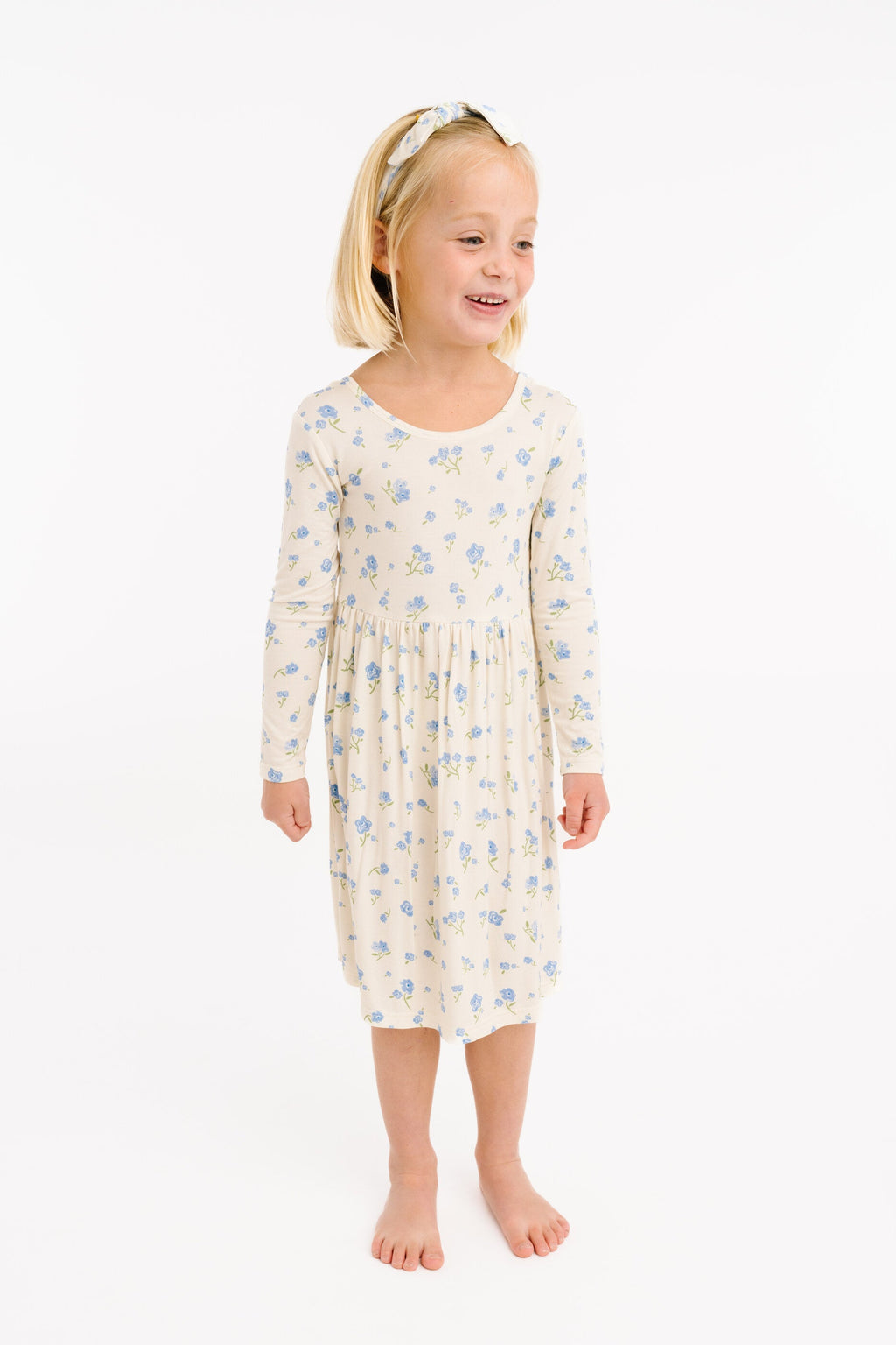 Blue Blooms Bamboo Dress