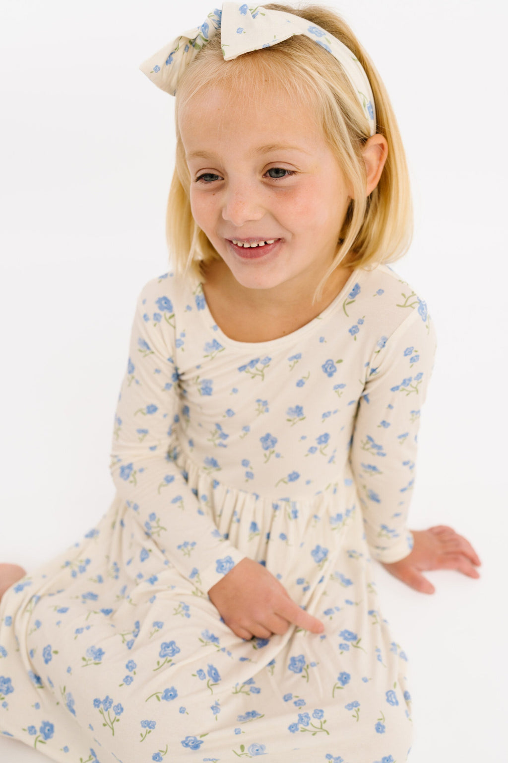 Blue Blooms Bamboo Dress