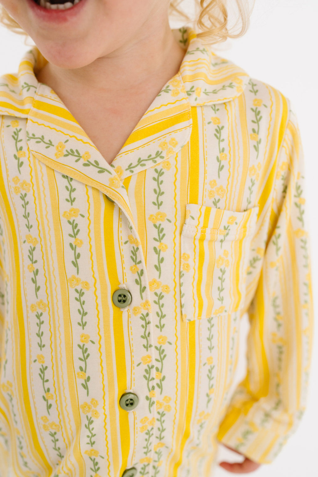 Sunny Meadow Stripe Bamboo Button Up Set
