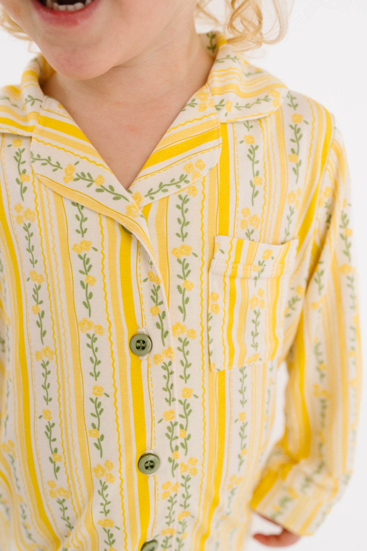 Sunny Meadow Stripe Bamboo Button Up Set