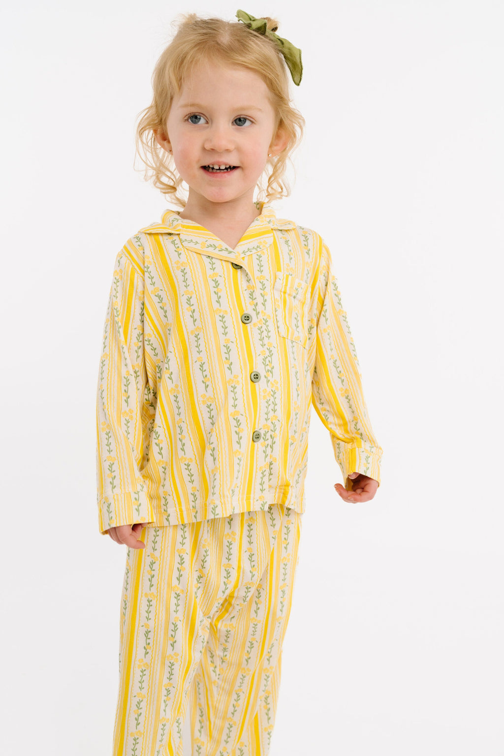 Sunny Meadow Stripe Bamboo Button Up Set