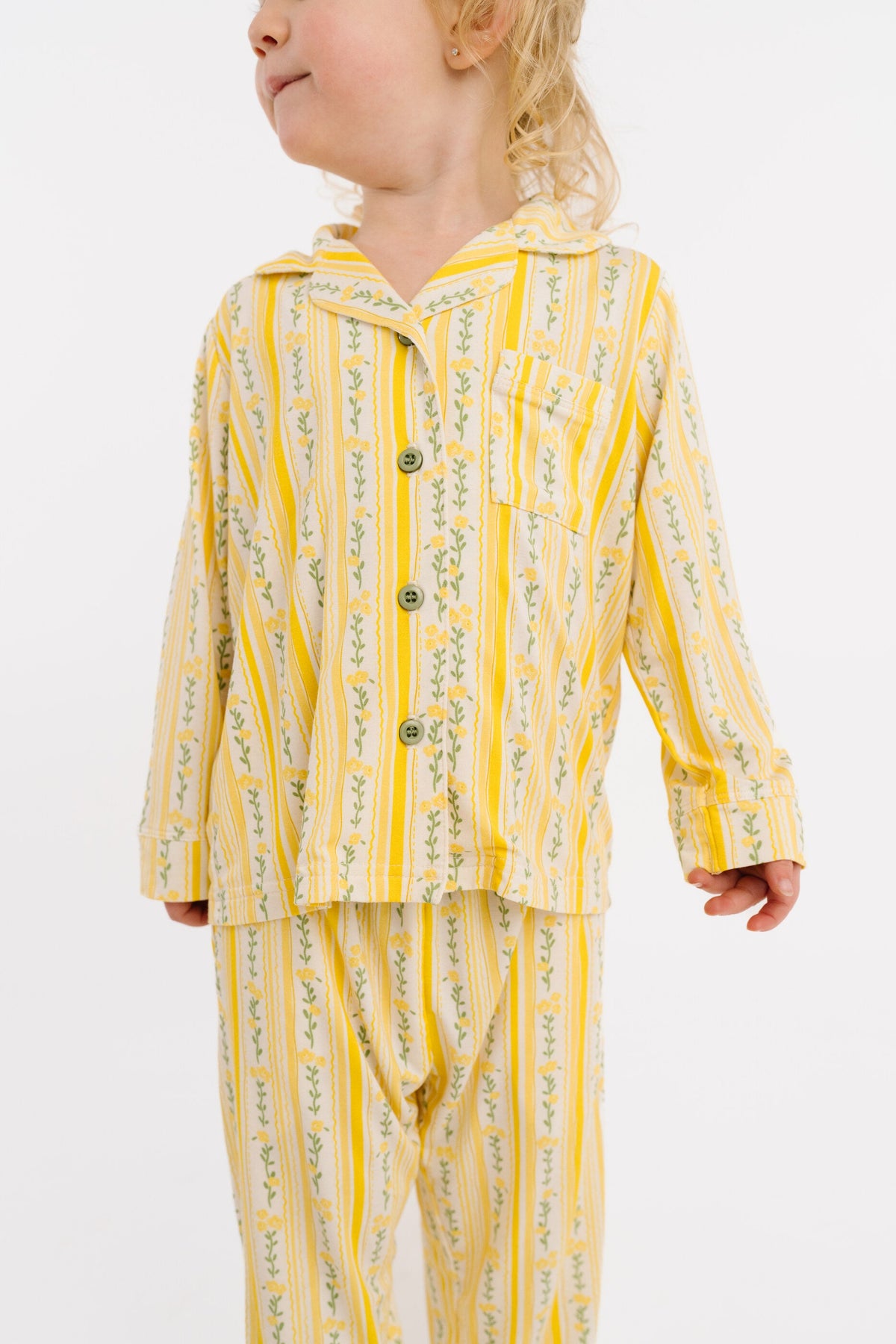 Sunny Meadow Stripe Bamboo Button Up Set