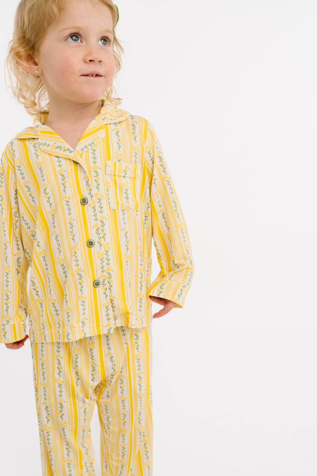 Sunny Meadow Stripe Bamboo Button Up Set