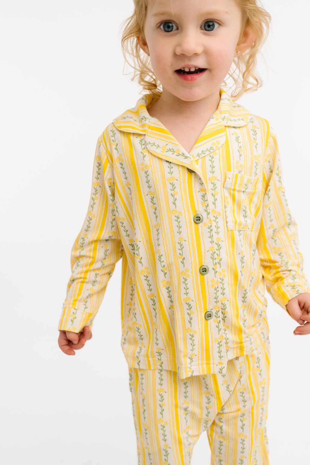 Sunny Meadow Stripe Bamboo Button Up Set
