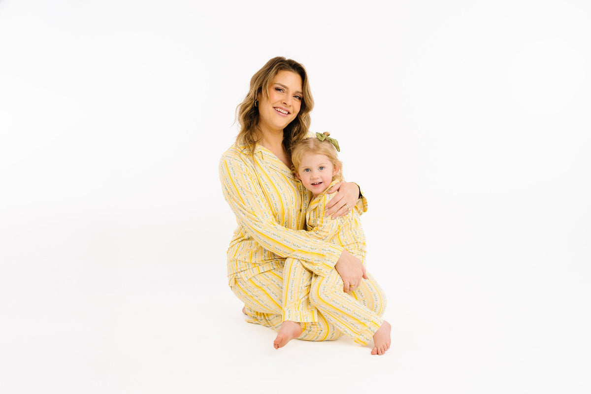 Sunny Meadow Stripe Bamboo Button Up Set
