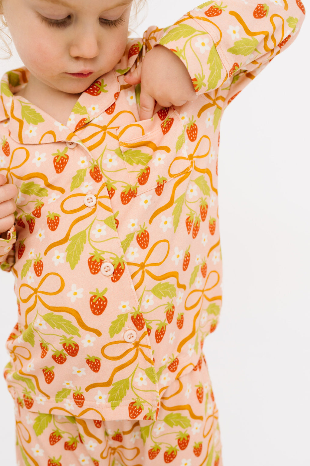Sweet Strawberry Bamboo Button Up Set
