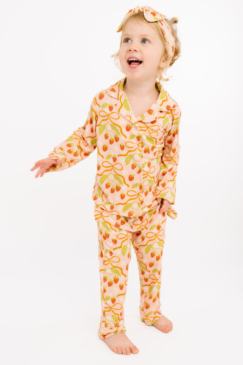 Sweet Strawberry Bamboo Button Up Set
