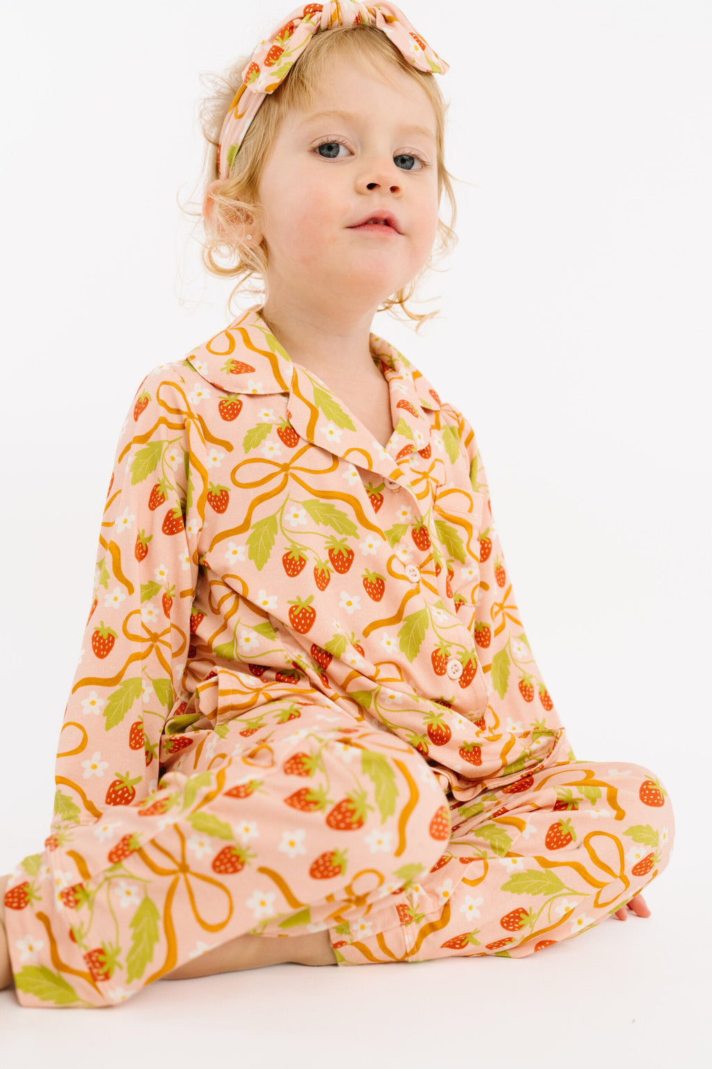 Sweet Strawberry Bamboo Button Up Set